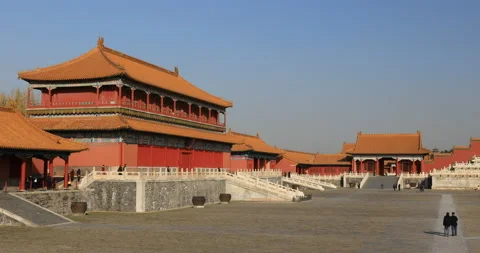 CHN2001888: Pavilion of Glorifying Righteousness in the Forbidden City Stock Footage 170397298