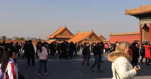 CHN2001926: Back Right Gate (Hou You Men) in the Forbidden City Stock Footage 170399929