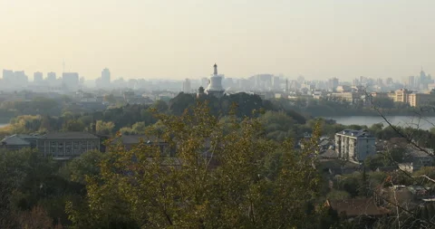 CHN2001968: Beihai Park Stupa Stock Footage 134579770
