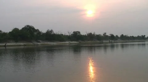 CHOBE RIVER SUNSET Stock Footage