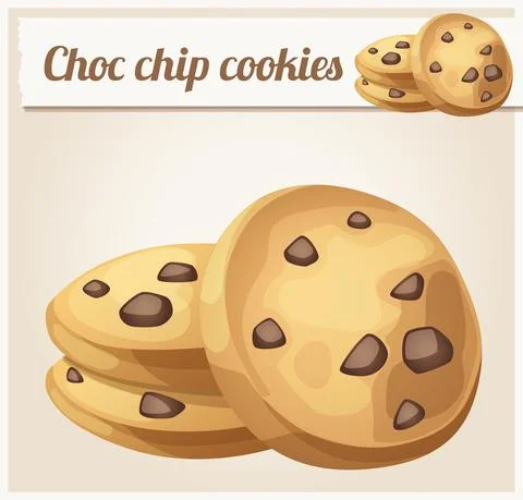 Choc chip cookie icon cartoon vector illustration Stock Illustration