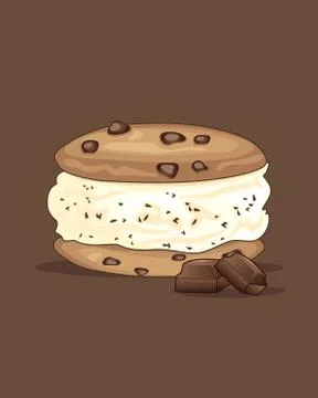 Choc chip sandwich Illustrazione stock