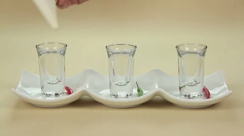 Choc Squeezed Into Glasses Stock Footage 1085951