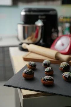 Choc Topping Daughnut Stock Photos