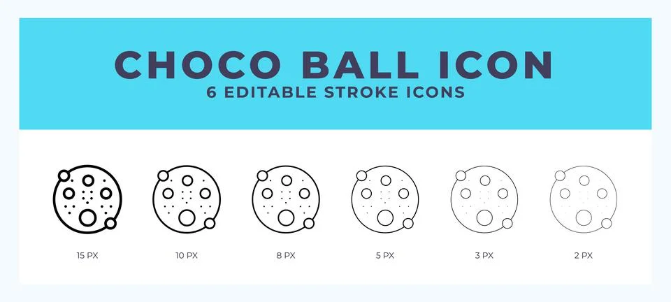 Choco ball icon illustration vector with editable stroke. Stock Illustration