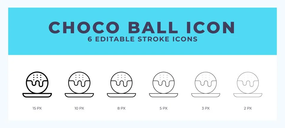 Choco balls icon in thin line. Bold line. Regular line. Editable stroke. Stock Illustration