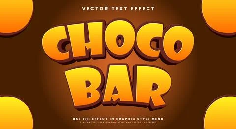 Choco Bar 3d editable text effect Template Stock Illustration