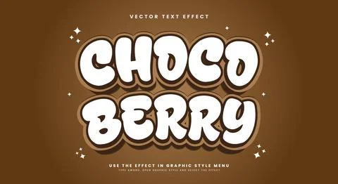 Choco berry editable text effect template 스톡 일러스트