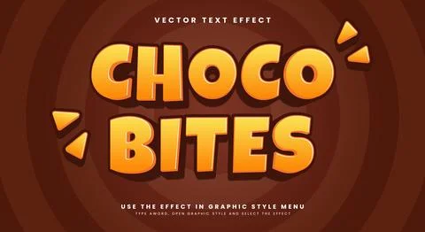 Choco Bites Editable Text Effect Template Stock Illustration
