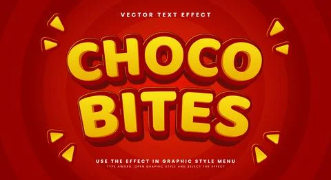 Choco Bites Snack Style Editable Text effect Template Stock Illustration