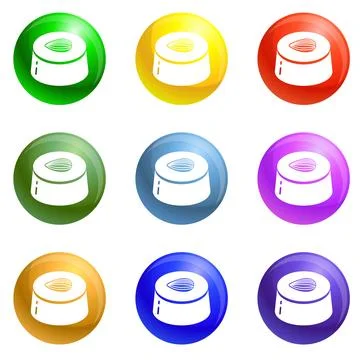 Choco bonbon icons set Stock Illustration