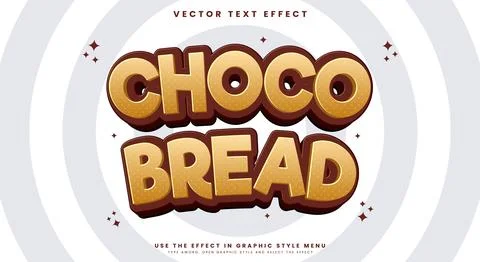 Choco Bread Editable Text Effect Template Stock Illustration