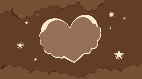 Choco-Brown heart-winged custom Message motion greeting card Stock Footage 102825449