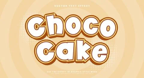 Choco Cake 3D Colorful editable text effect Template Stock Illustration