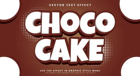Choco Cake 3D editable text effect Template Stock Illustration