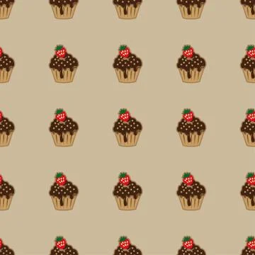 Choco cake brown seamless pattern Stock Illustration