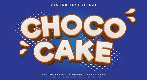 Choco Cake editable text effect Template Stock Illustration