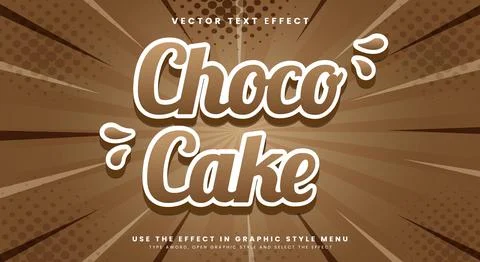 Choco Cake Editable Text Effect Template イラスト素材