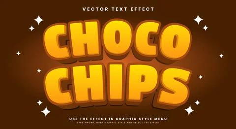 Choco Chips 3d Editable Text effect template Stock Illustration