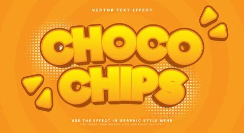 Choco Chips editable text effect template Stock Illustration