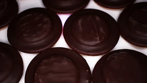 Choco chocolate biscuit biscuits rotating seamless looping food texture pattern Stock Footage 103083967