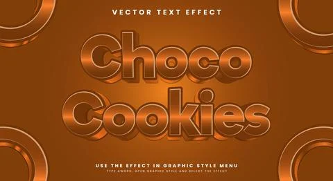 Choco Cookies editable text effect Template Illustrazione stock