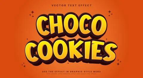 Choco Cookies editable text effect Template Stock Illustration