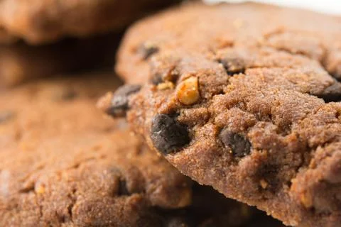 Choco cookies with hazelnuts Stock Photos