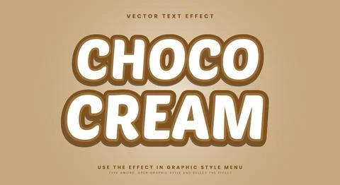 Choco Cream 3D editable text effect Template Stock Illustration