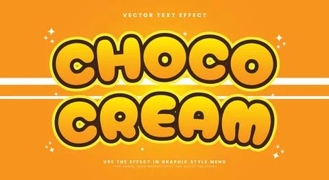 Choco Cream 3d editable Text Effect Template 스톡 일러스트