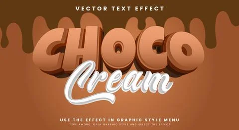 Choco Cream editable text effect Template Stock Illustration