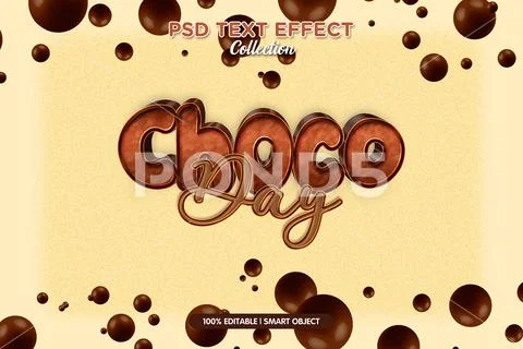 Choco day psd text template Modello PSD