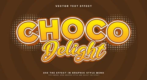 Choco Delight editable text effect template Stock Illustration