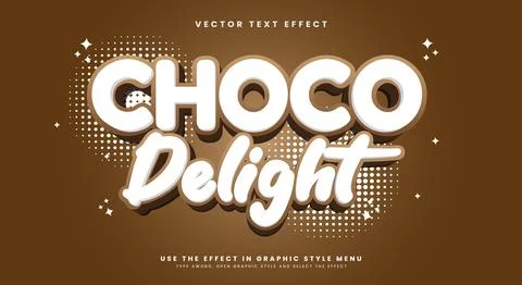 Choco Delight editable text effect 스톡 일러스트