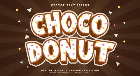 Choco donut editable text effect Template イラスト素材