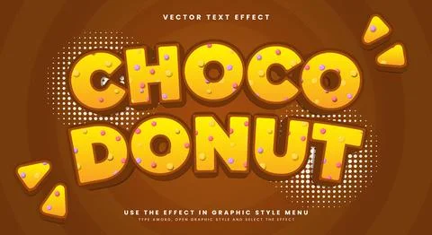Choco Donut editable text effect template Stock Illustration