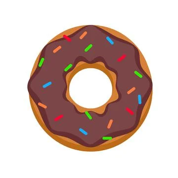 Choco donut icon, flat style 스톡 일러스트