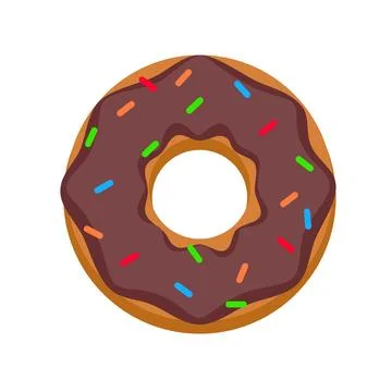 Choco donut icon, flat style 스톡 일러스트