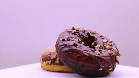Choco Donuts 360 Degree - 4K Copyright Free Stock Video Stock Footage 186936999