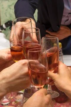 Choco of glasses, close-up Stock Photos