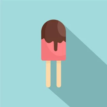 Choco ice cream icon, flat style Stock Illustration