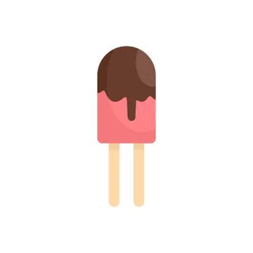 Choco ice cream icon, flat style Stock Illustration