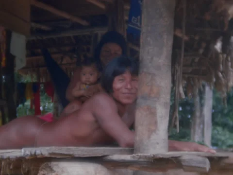 Choco Indian man lies on the floor of his house. Stock Footage 147281445