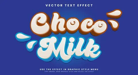 Choco Milk editable text effect Template 스톡 일러스트