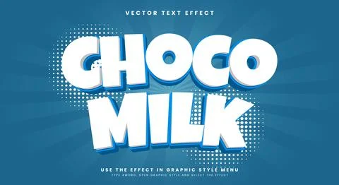 Choco Milk editable text effect Stock Illustration