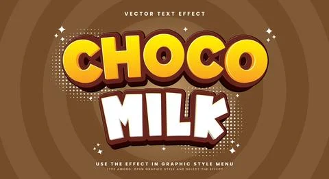 Choco Milk editable text effect Template Stock Illustration