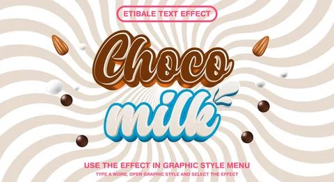 Choco Milk editable text style Stock-Illustration