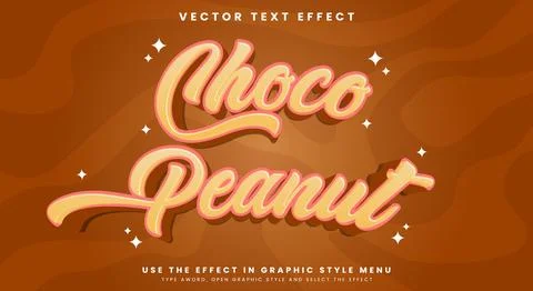Choco Peanut editable text effect template Stock Illustration
