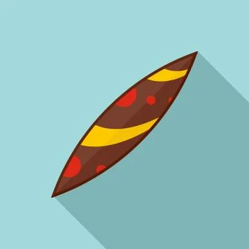 Choco surfboard icon, flat style 库存插图