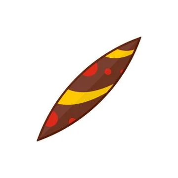 Choco surfboard icon, flat style 库存插图